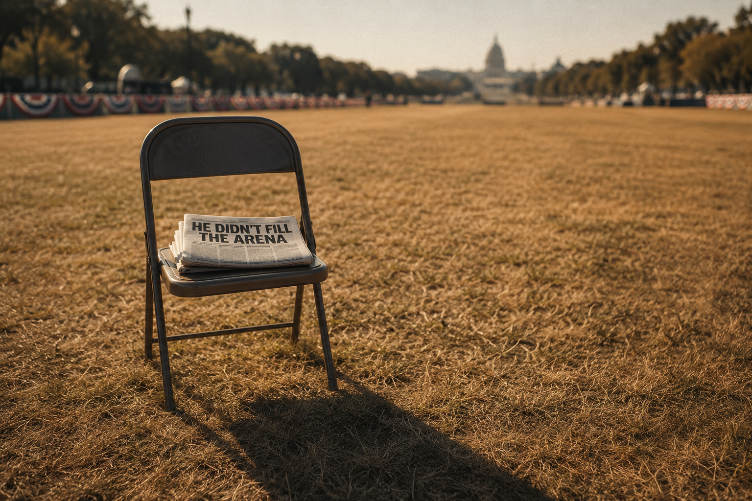 This week the President told a crowd that if there are empty seats at his 250th birthday party tonight, the fake news will say he didn't fill the arena. He wrote your headline before you did. Don't take the assignment.